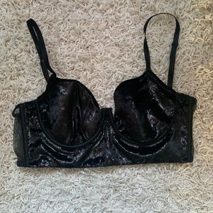 Victoria’s Secret “Very Sexy” Black Velvet Bra - 34C